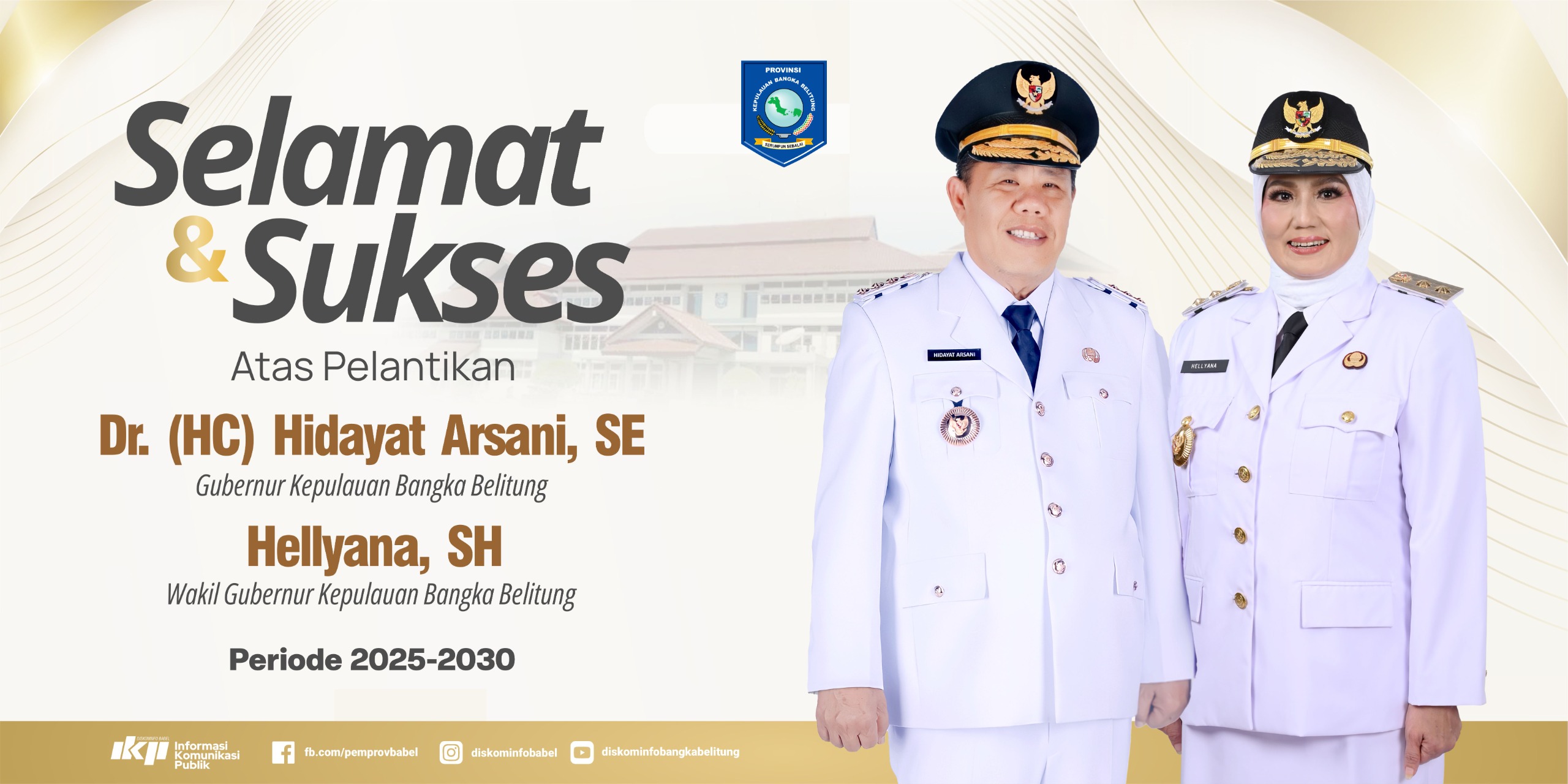 Ucapan Selamat Pelantikan Gub dan Wagub